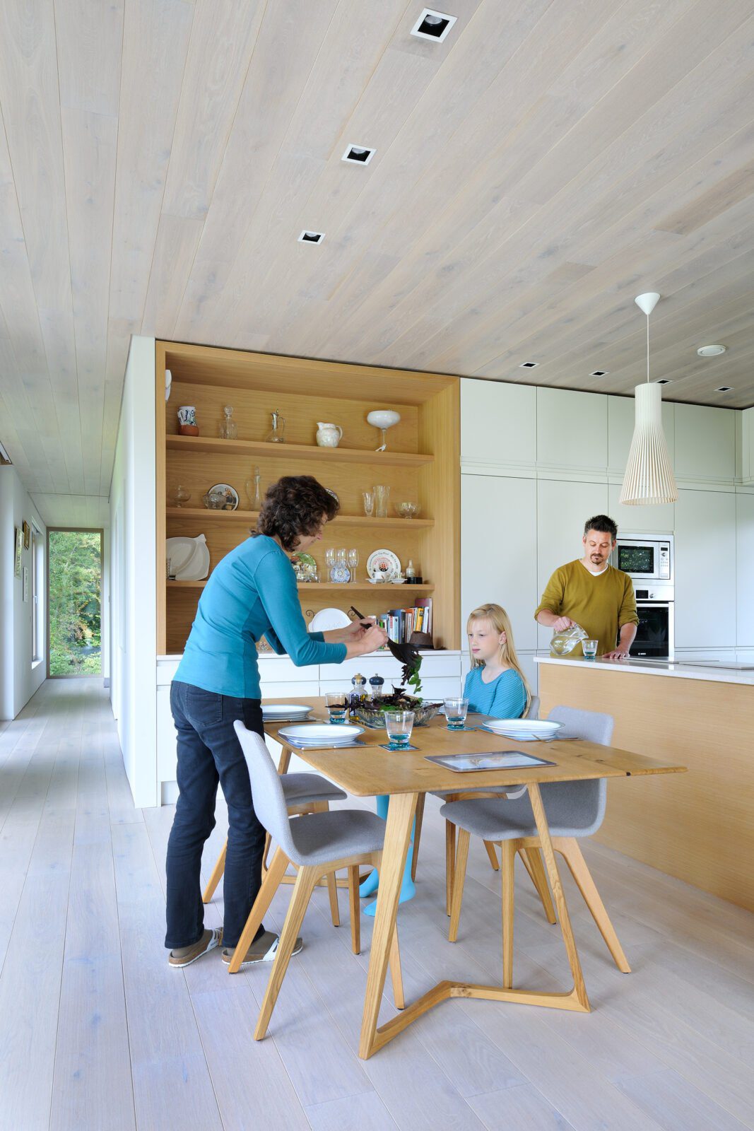 Family dining space of forest lodge